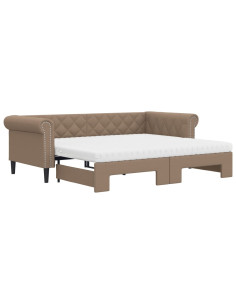 Divano Letto Estraibile Materassi Cappuccino 90x200 Similpelle 2