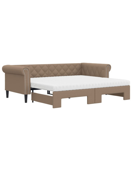 Divano Letto Estraibile Materassi Cappuccino 90x200 Similpelle
