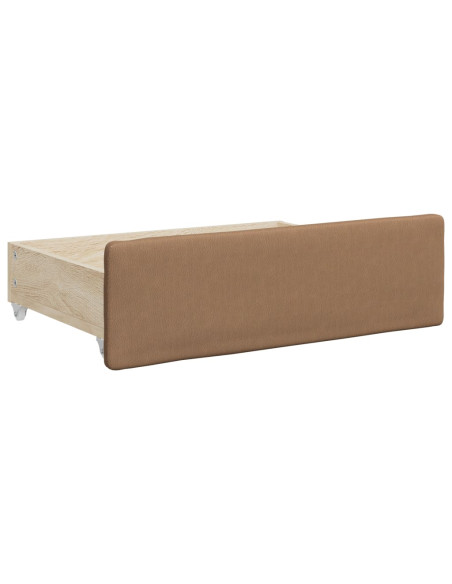 Divano Letto Estraibile Cassetti Cappuccino 90x200cm Similpelle