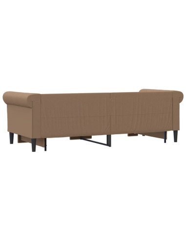 Divano Letto Estraibile Cassetti Cappuccino 90x200cm Similpelle