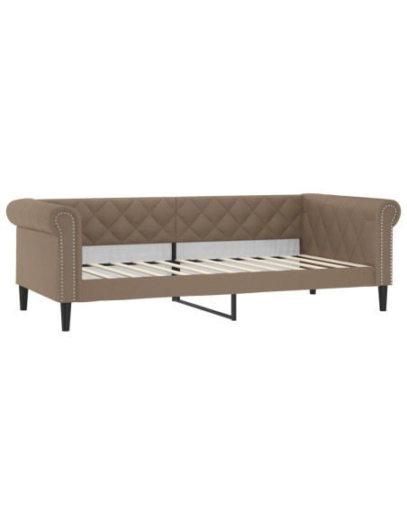 Divano Letto Estraibile Cassetti Cappuccino 90x200cm Similpelle