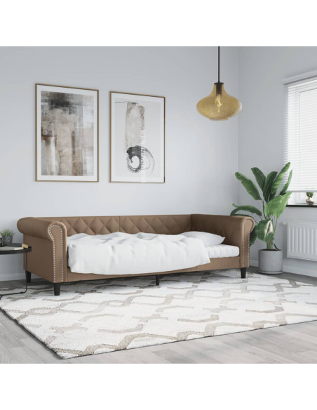 Letto da Giorno Cappuccino 90x200 cm in Similpelle