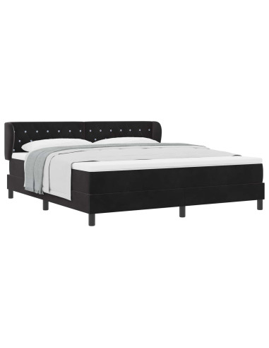 Letto a molle con testiera Nero 180 x 200 cm Velluto