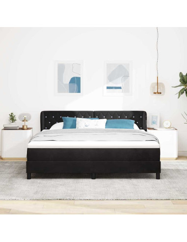 Letto a molle con testiera Nero 180 x 200 cm Velluto