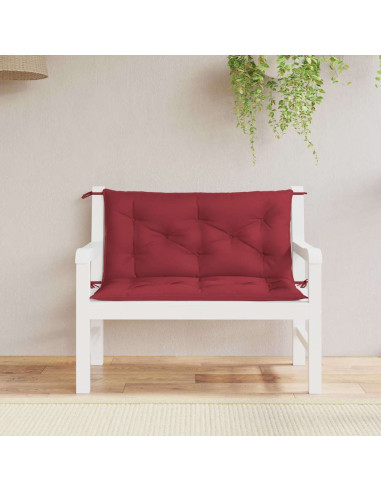 Cuscini per Panca 2 pz Rosso Vino 100x50x7cm in Tessuto Oxford
