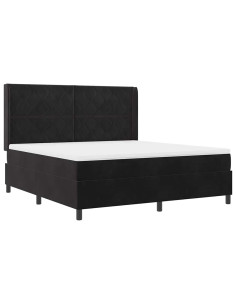 Letto a molle con strisce LED Nero 180 x 200 cm Velluto 2