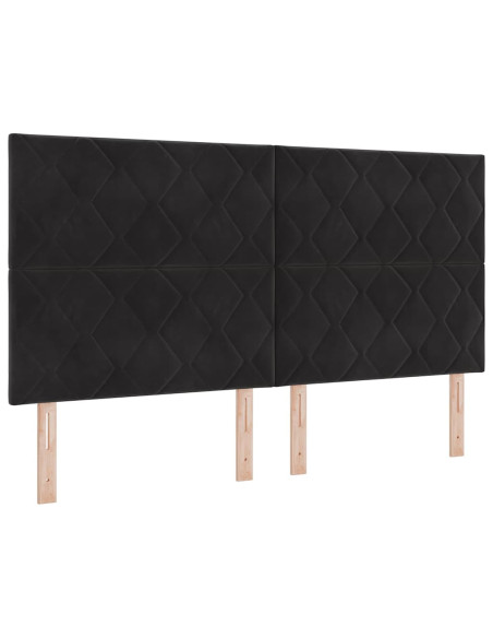 Testiera LED Nero 180 cm Velluto