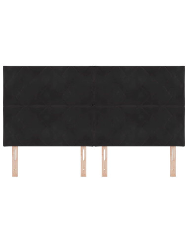 Testiera LED Nero 180 cm Velluto