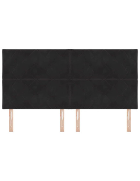 Testiera LED Nero 180 cm Velluto