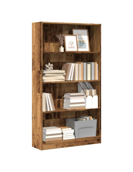 Libreria Legno Antico 80x24x143 cm in Legno Multistrato