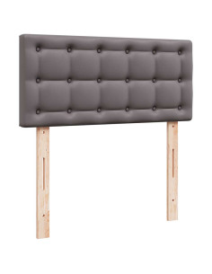 Struttura Letto Pouf con Materassi Grigio 200x200 cm Similpelle