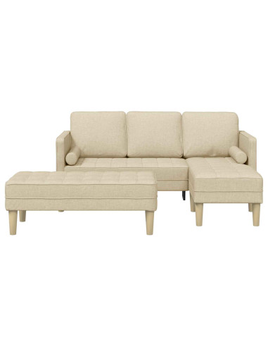 Set di divani con cuscino 2 pcs Crema Poliestere