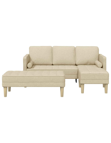 Set di divani con cuscino 2 pcs Crema Poliestere