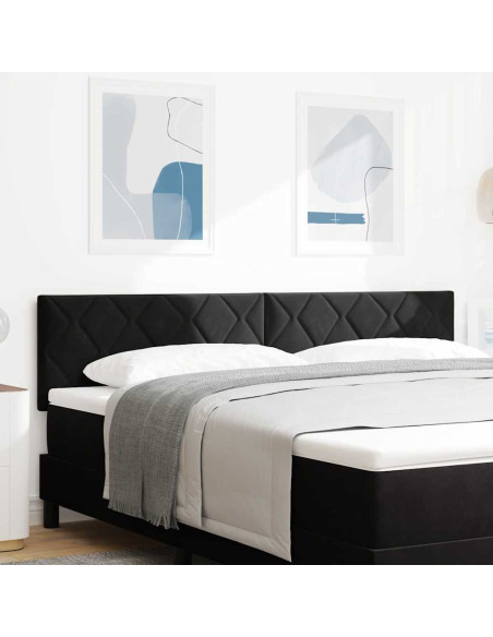 Testiera LED Nero 180 cm Velluto
