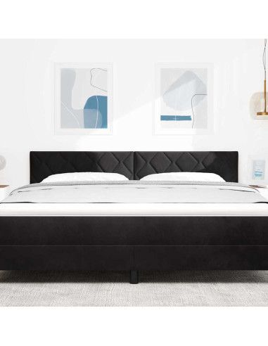Testiera LED Nero 180 cm Velluto