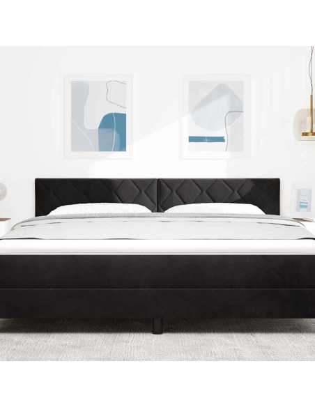 Testiera LED Nero 180 cm Velluto