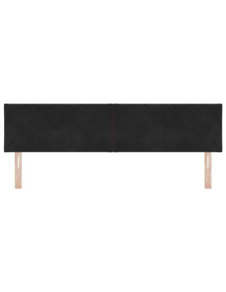 Testiera LED Nero 180 cm Velluto