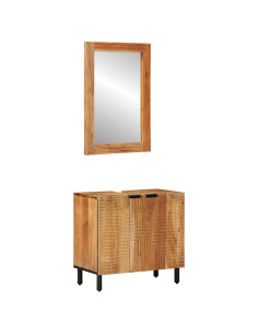 Set di Armadi da Bagno 2 pz Naturale 62 x 33 x 58 cm