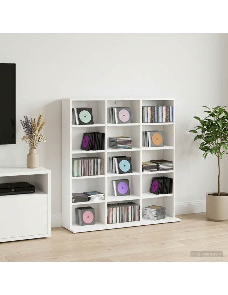 Mobile per CD Bianco 96 x 23,5 x 97,5 cm Legno ingegnerizzato