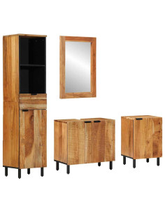 Set di Armadi da Bagno 4 pz Naturale 38 x 33 x 160 cm