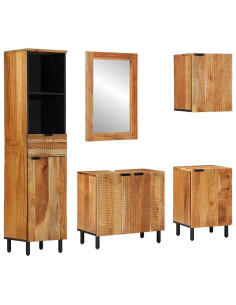 Set di Armadi da Bagno 5 pz Naturale 38 x 33 x 160 cm