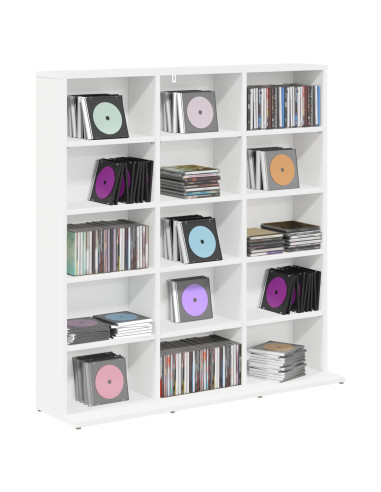 Mobile per CD Bianco 96 x 23,5 x 97,5 cm Legno ingegnerizzato