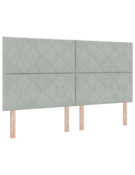 Letto con contenitore LED e materasso Grigio Chiaro