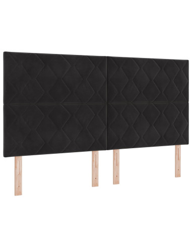 Letto con contenitore LED e materasso Nero 180 x 200 cm Velluto