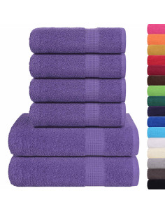 Set di asciugamani 6 pezzi FROGN Viola 360 g/m²