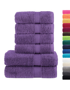 Set ASciugamani SOLUND 6 pz Viola 600 gsm