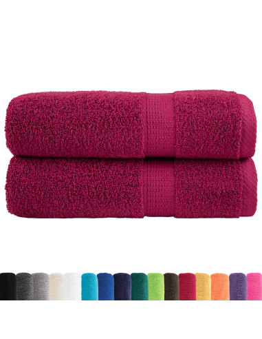Asciugamani Premium SOLUND 2 pz Bordeaux 50x100 cm 600 g/m²