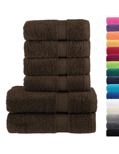 Set ASciugamani SOLUND 8 pz Marroni 600 gsm