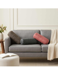 Cuscino con cuscino HEERLEN 2 pz Grigio Scuro Velluto