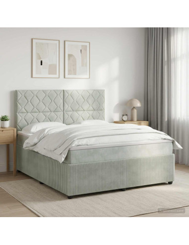 Letto box spring con materasso Grigio Chiaro 180 x 200 cm