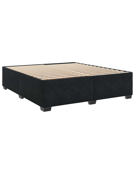 Letto box spring con materasso Nero 180 x 200 cm Velluto