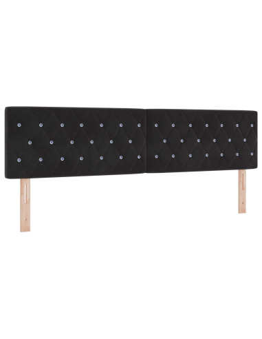 Letto con contenitore LED e materasso Nero 180 x 200 cm Velluto
