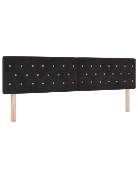 Letto ottomano con materasso Nero 180 x 200 cm Velluto