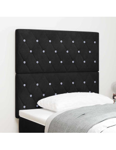 Testiera LED con strisce LED con testiera Nero 90 cm Velluto
