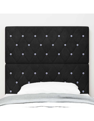 Testiera LED con strisce LED con testiera Nero 90 cm Velluto
