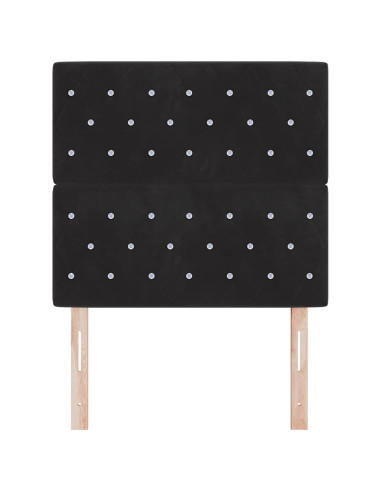 Testiera LED con strisce LED con testiera Nero 90 cm Velluto