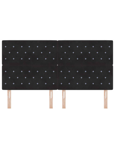 Testiera LED con strisce LED con testiera Nero 180 cm Velluto