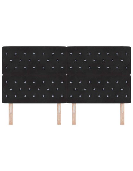 Testiera LED con strisce LED con testiera Nero 180 cm Velluto