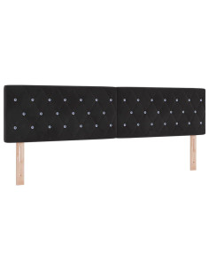 Testiera LED con strisce LED con testiera Nero 180 cm Velluto 2
