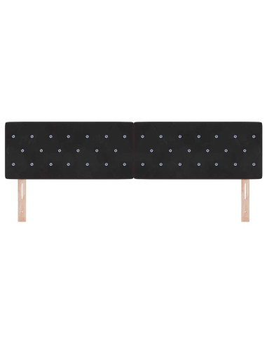 Testiera LED con strisce LED con testiera Nero 180 cm Velluto