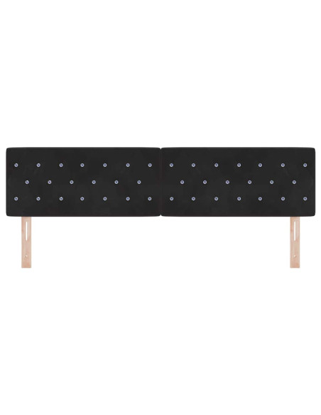Testiera LED con strisce LED con testiera Nero 180 cm Velluto
