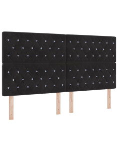 Letto a Sorgente LED con materasso Nero 180 x 200 cm Velluto 2