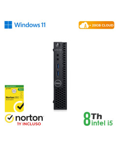 RINOVO Mini PC DELL Optiplex 3060-5060M i5-8X00/DDR4 16GB/SSD 128GB/W11P/HDMI/CLOUD20GB/Grade A/1Y W