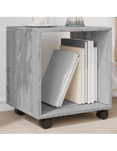 Mobiletto con Ruote Grigio Sonoma 37x33x42,5 cm in Truciolato