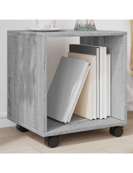 Mobiletto con Ruote Grigio Sonoma 37x33x42,5 cm in Truciolato