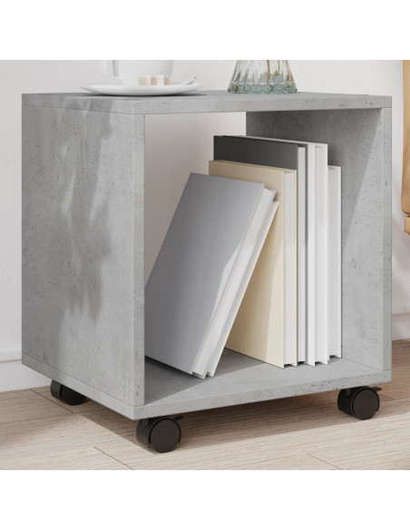 Mobiletto con Ruote Grigio Cemento 37x33x42,5 cm in Truciolato
